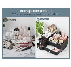 화장대용 BREIS 메이크업 정리함, 서랍이 있는 대용량 책상 보관함, 욕실 침실 조리대에 있는 화장품, 스킨케어, 아이섀도우, 로션, 립스틱, 매니큐어 및 보석용 홀더
