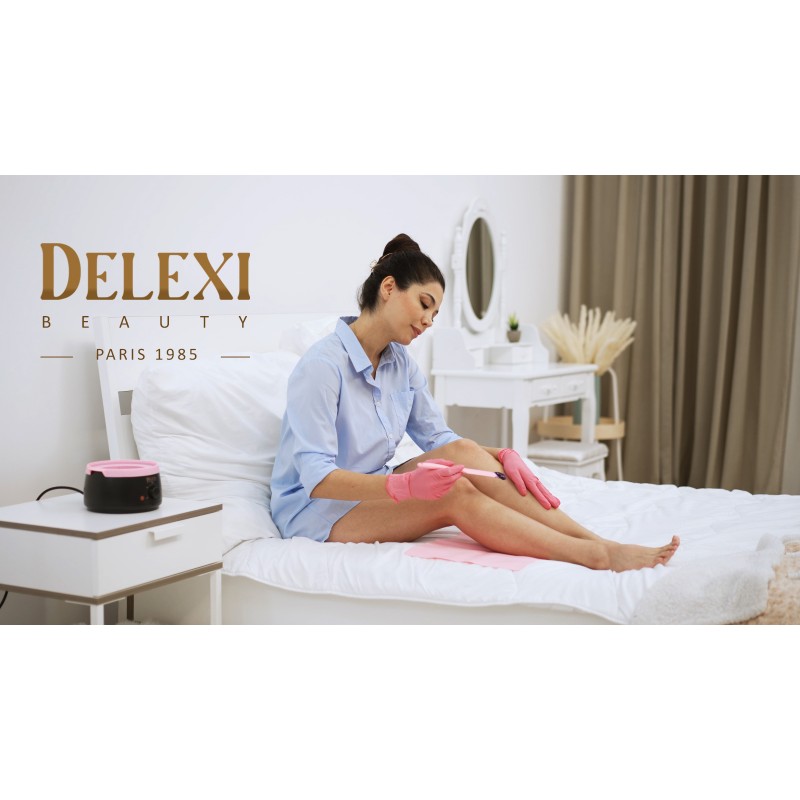 DELEXI 프리미엄 올인원 왁싱 키트 | 눈썹, 비키니, 다리 등을 위한 살롱 품질 5팩 하드 왁스 비즈 + 실리콘 왁스 키트 액세서리