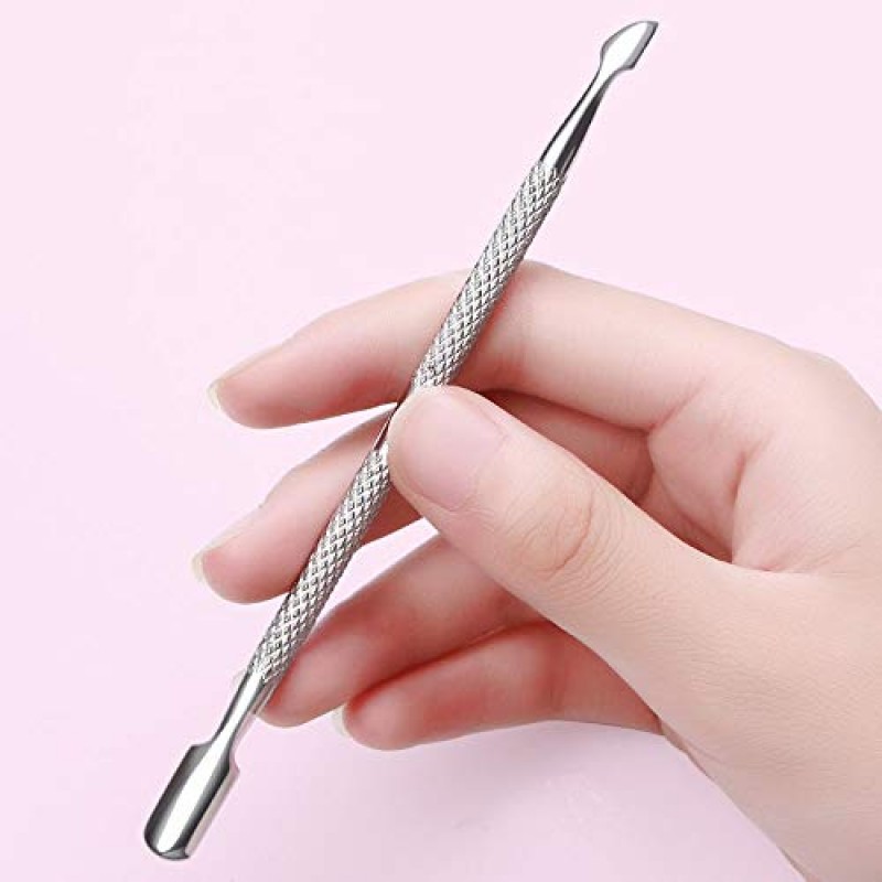 10Pcs 큐티클 푸셔 리무버 및 커터, Creatiee 더블 엔드 스테인레스 스틸 큐티클 클리너 네일 젤 폴란드어 제거, 매니큐어 손톱 발톱 용 페디큐어 네일 도구 - 전문가용 및 내구성