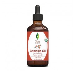 SVA 카멜리아 오일 4온스(118ml) 스킨 케어, 헤어 케어, 네일 케어, 두피 마사지 및 화장품용 스포이드가 포함된 프리미엄 캐리어 오일