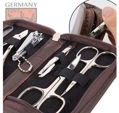 3 Swords Germany - 전문가용 손가락 및 발가락 손톱 관리 가위 깎기 정품 가죽 케이스용 브랜드 품질 6피스 매니큐어 페디큐어 손질 키트 세트, 선물 상자에 들어 있음, Made in Solingen Germany(03652)