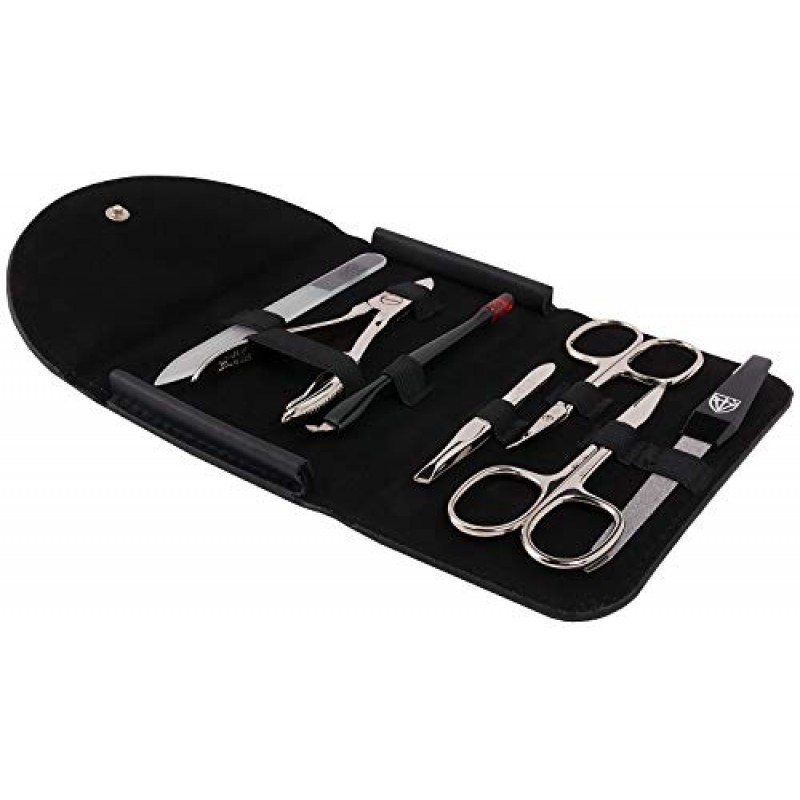 3 Swords Germany - 브랜드 품질 7피스 매니큐어 페디큐어 키트 세트 - 네일 관리 도구 - Made in Solingen Germany (234)