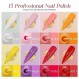 Morovan 매니큐어 세트: 15가지 색상 매니큐어 키트 글로시 매니큐어 핑거 매니큐어 키트 모든 계절을 위한 레인보우 컬러 매니큐어 집에서 DIY 매니큐어
