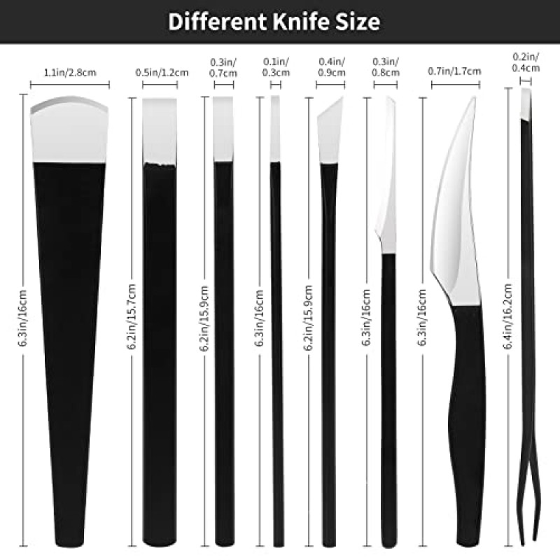 PATURI 페디큐어 나이프 키트, 8pcs 검은 발 죽은 굳은 살 제거제 스테인레스 세트, 전문 자란 발톱 강철 도구, 발 스킨 케어 네일 파일 도구 매니큐어 클리퍼 큐티클 스크레이퍼 발가락 면도기