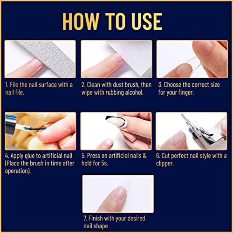 아크릴 및 네일 프레스용 Valitic 네일 접착제 및 강화제 - 오래 지속되는 네일을 위한 네일 젤의 빠른 건조 브러시 - 가짜 네일용 접착제 네일 본드 - 네일 팁용 네일 강화제 - 2팩