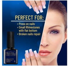 아크릴 및 네일 프레스용 Valitic 네일 접착제 및 강화제 - 오래 지속되는 네일을 위한 네일 젤의 빠른 건조 브러시 - 가짜 네일용 접착제 네일 본드 - 네일 팁용 네일 강화제 - 2팩