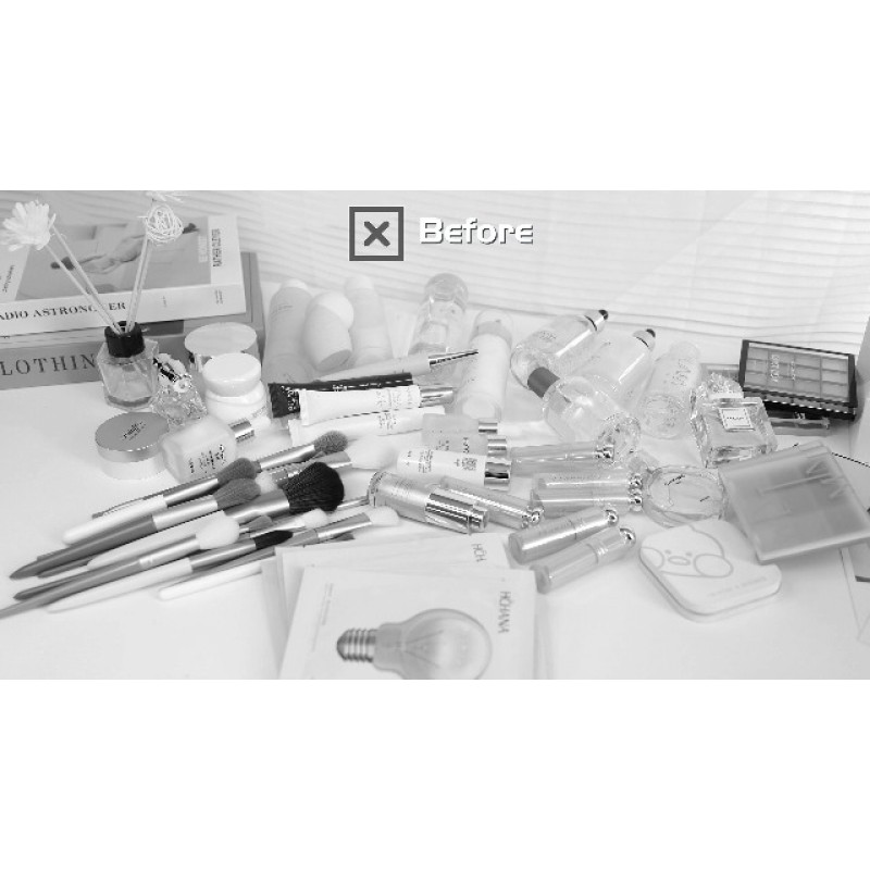 서랍이 있는 ONXE 메이크업 정리함, 화장대, 욕실 및 침실 책상용 대용량 수조 정리함 피부 관리, 브러쉬, 아이섀도, 로션, 립스틱, 매니큐어를 위한 화장품 정리함