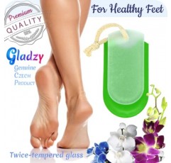정품 체코산 유리 발 파일 - 부드러운 각질 제거제, 페디큐어 및 스파 거친 피부 세정기, 전문 발톱 및 발뒤꿈치 관리, 에칭된 다양한 모래 표면, Gladzy의 EU 품질 - 전체 영역 에칭