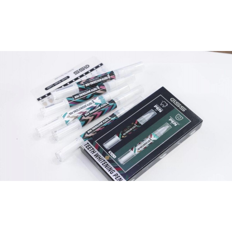 치아 미백 펜 젤 키트 4+1-1*치아용 항알레르기 젤 및 4*치아 미백 젤, 통증 없음 및 매우 효과적, 2주 빠른 미백