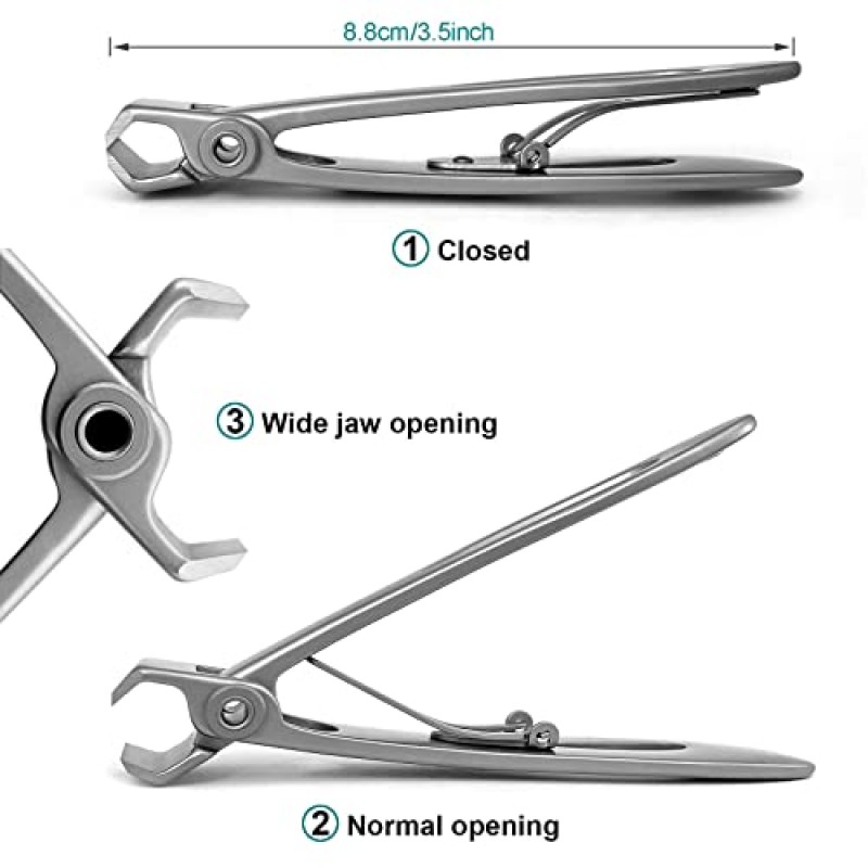 두꺼운 손톱용 VOGARB 손톱깎이 넓은 턱 오프닝 대형 직선 블레이드 남성용, 여성, 성인, 노인, 스테인레스 스틸(플랫 에지-S)을 위한 네일 파일 세트가 있는 플랫 에지 손톱 발톱 커터