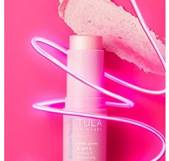 TULA 스킨 케어 아이 밤 로즈 글로우 - 다크서클 트리트먼트, 즉각적으로 수분을 공급하고 눈 밑 부분을 밝게 해주고, 휴대 가능하며 이동 중에 사용하기에 완벽함, 0.35 온스.
