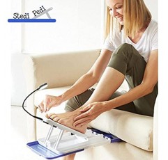 Stedi Pedi Pro - 전문가용 홈 페디큐어 키트 - Pro에는 조명 돋보기, 건조 팬 및 작업 조명이 포함되어 있습니다. - Pedi 보조 도구를 사용하여 쉽게 손톱을 칠할 수 있습니다. - 모든 연령대의 여성을 위한 DIY