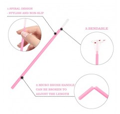 G2PLUS 마이크로 브러시, 400개 일회용 마이크로 애플리케이터, 속눈썹 연장용 마이크로 면봉, 속눈썹, 치과, 손톱, 아이라이너 및 개인 관리용 마이크로 애플리케이터 브러시 청소 도구(핑크)