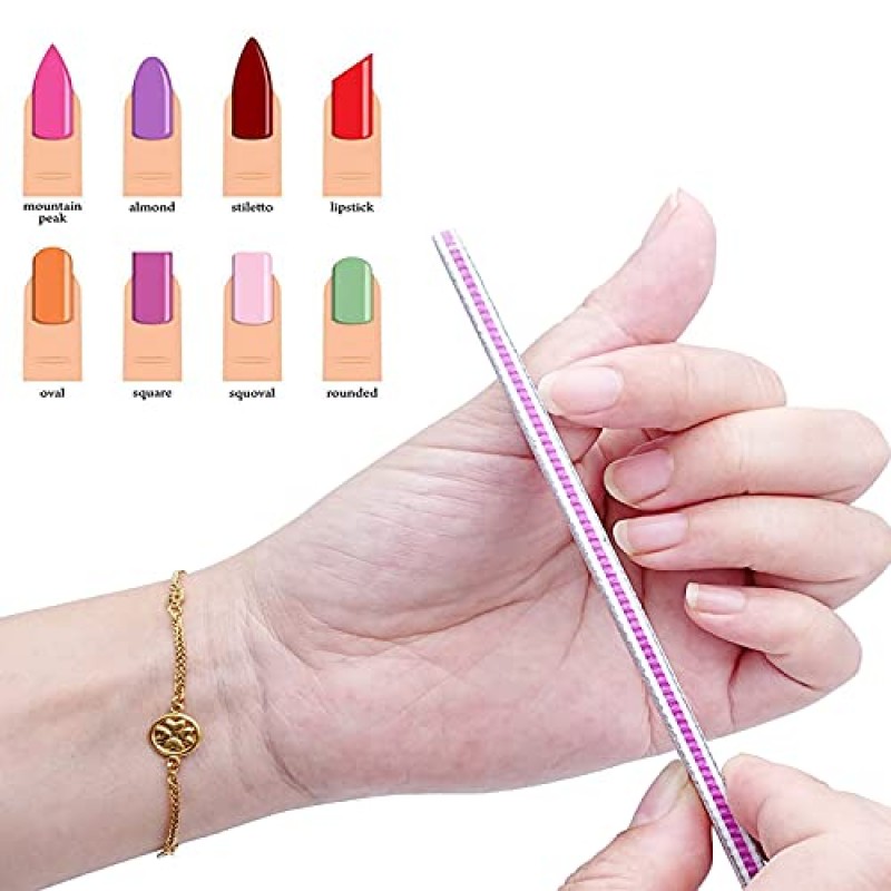 100 PCS 네일 파일 양면 에머리 보드 그릿 100 180 그릿 네일 파일 네일 아트 DIY 적용.