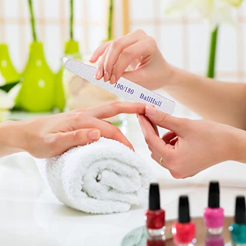 100 PCS 네일 파일 양면 에머리 보드 그릿 100 180 그릿 네일 파일 네일 아트 DIY 적용.