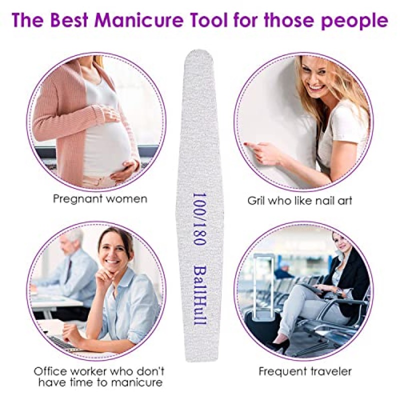 100 PCS 네일 파일 양면 에머리 보드 그릿 100 180 그릿 네일 파일 네일 아트 DIY 적용.