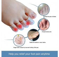 통기성 젤 새끼손가락 발가락 보호기, 20팩 실리콘 발가락 슬리브 투명한 발 옥수수 쿠션 패드, 건막류 물집, 티눈, 망치 발가락, 발톱 손실, 마찰 통증 완화용 작은 발가락 캡