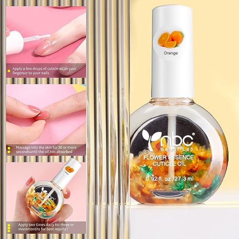 nbc 뷰티랩 플라워 에센스 큐티클 오일. 천연성분과 비타민E를 사용하여 갈라지고 딱딱해진 각질층을 촉촉하고 활성화시켜줍니다. 0.92온스