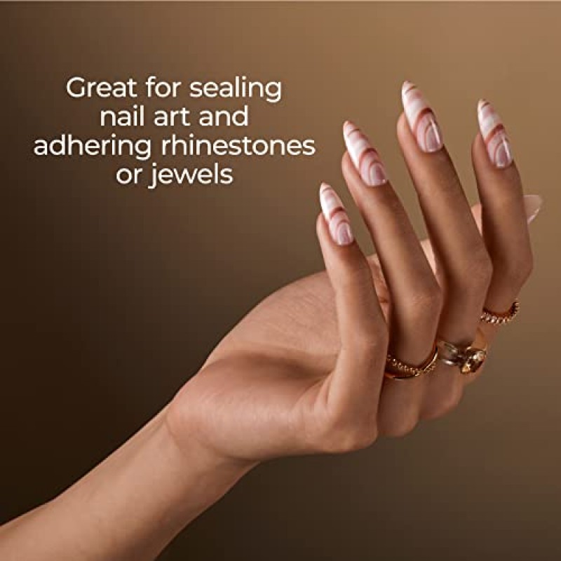 CND 네일 폴리쉬 슈퍼 샤이니, 고광택 탑 코트 & 스티키 앵커링 베이스