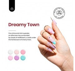 딱정벌레 젤 폴리쉬 네일 세트 20 색 드리미 타운 컬렉션 파스텔 걸리 스파클 글리터 Uv 젤 2023 마카롱 브라이트 매니큐어 키트 여성용 여성용 3Pcs베이스 탑 코트