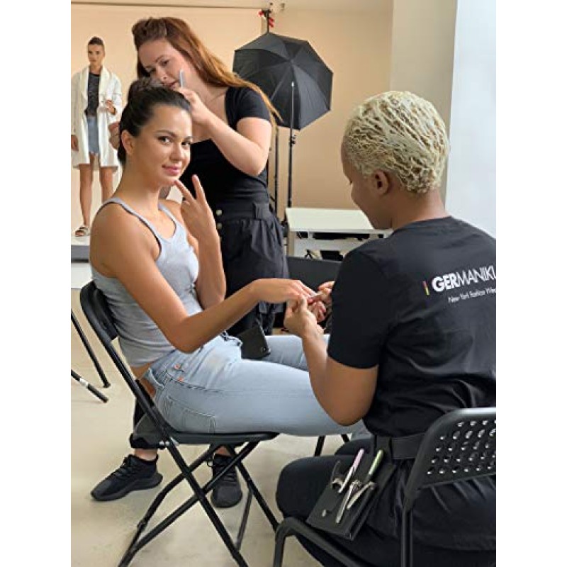 GERMANIKURE 포켓 손톱깎이 가죽 키체인 케이스 - 접이식 올인원 네일 관리 도구 - 독일산 FINOX 스테인레스 스틸 - 여행용 손톱깎이, 클리너, 줄