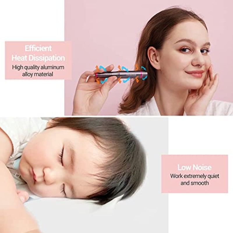 MelodySusie 전기 네일 드릴 키트, 아크릴 젤 네일용 휴대용 전기 네일 파일 세트, 전문 네일 드릴 머신 홈 살롱 사용을 위한 네일 드릴 비트가 있는 Efile 매니큐어 페디큐어 도구, 그레이