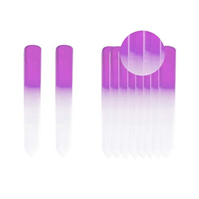 SIUSIO 30PK 천연 손톱용 전문 유리 네일 파일 매니큐어용 체코 단결정 네일 파일 버퍼 - 손톱 및 발톱 관리를 위한 최고의 에모리 보드(보라색 및 분홍색 및 파란색)
