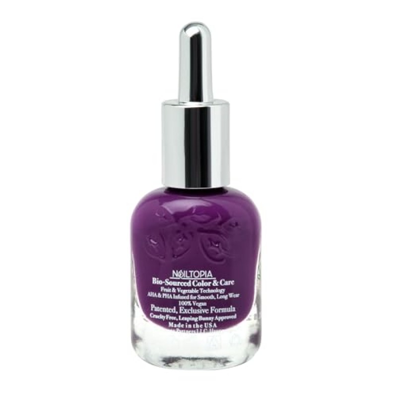 Nailtopia 바이오 공급, 칩 프리 네일 래커 - 완전 천연, 강화 비오틴 및 슈퍼푸드 주입 폴란드어 - 칩 방지 포뮬러 - 속건성, 오래 지속되는 마모 - 내 DM에 슬라이드 - 0.41 온스