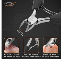 노인을 위한 자란 발톱깎이 8개 두꺼운 발톱 - 남성, 전문가 및 성인을 위한 헤비 듀티 발병 전문의 발가락 손톱 커터 - 쉬운 그립 핸들 스테인레스 스틸 날카로운 곡선 페디큐어 키트 코브 탈출