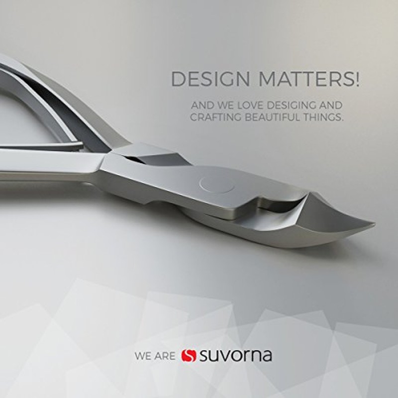 Suvorna - 프리미엄 매니큐어 세트 7개 - 일본식 스틸 네일/큐티클 니퍼 - 네일 가위 - 푸셔 - 네일 파일 - 핀셋 - 가정용/스파용 남성/여성용 전문 네일 케어 선물 상자 키트