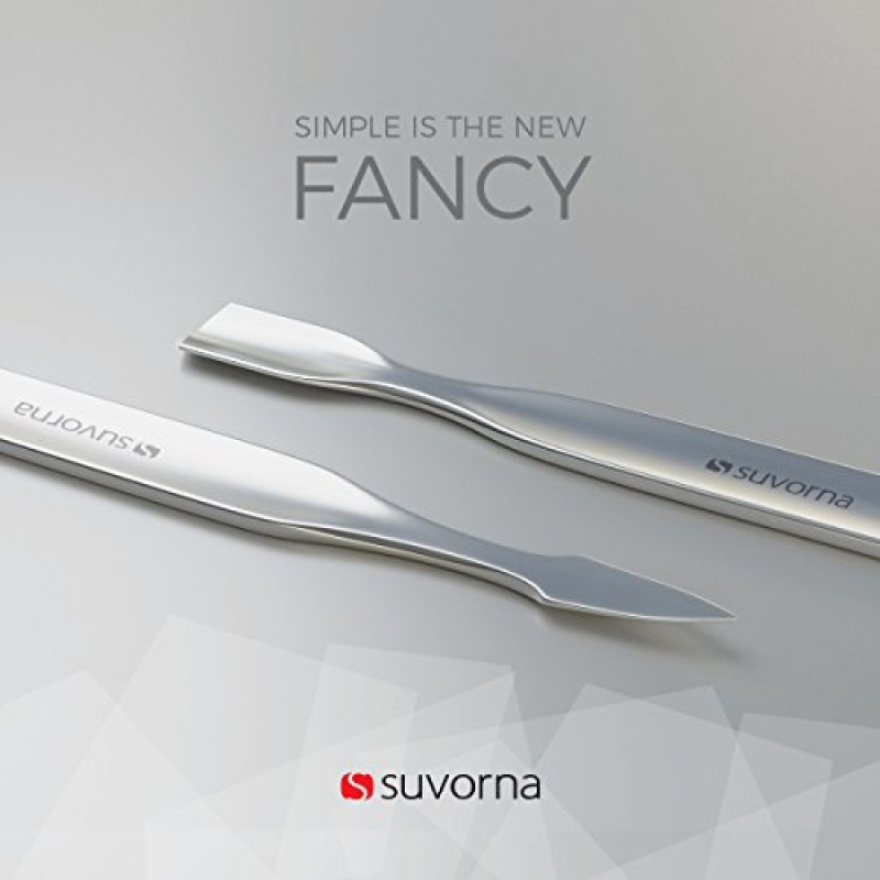 Suvorna - 프리미엄 매니큐어 세트 7개 - 일본식 스틸 네일/큐티클 니퍼 - 네일 가위 - 푸셔 - 네일 파일 - 핀셋 - 가정용/스파용 남성/여성용 전문 네일 케어 선물 상자 키트