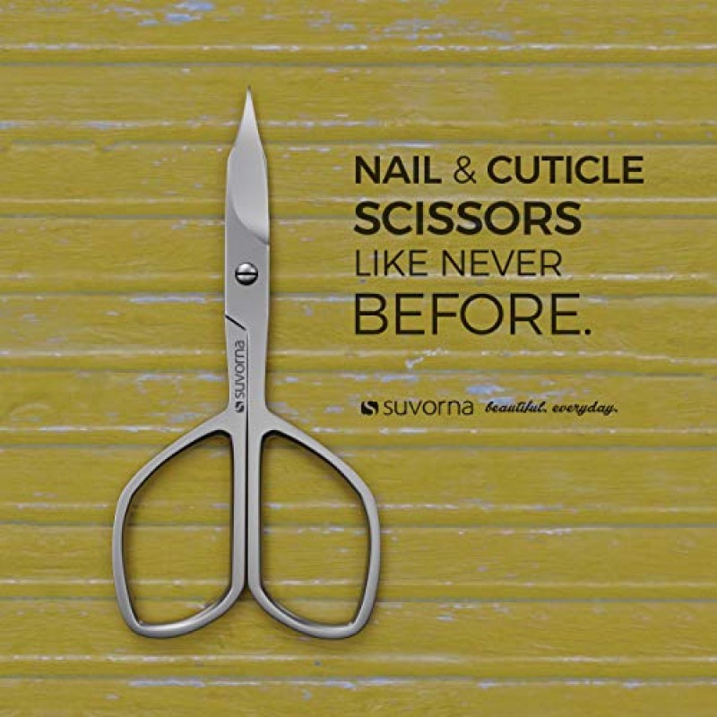 Suvorna - 프리미엄 매니큐어 세트 7개 - 일본식 스틸 네일/큐티클 니퍼 - 네일 가위 - 푸셔 - 네일 파일 - 핀셋 - 가정용/스파용 남성/여성용 전문 네일 케어 선물 상자 키트