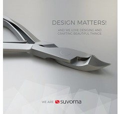 Suvorna - 프리미엄 매니큐어 세트 7개 - 일본식 스틸 네일/큐티클 니퍼 - 네일 가위 - 푸셔 - 네일 파일 - 핀셋 - 가정용/스파용 남성/여성용 전문 네일 케어 선물 상자 키트