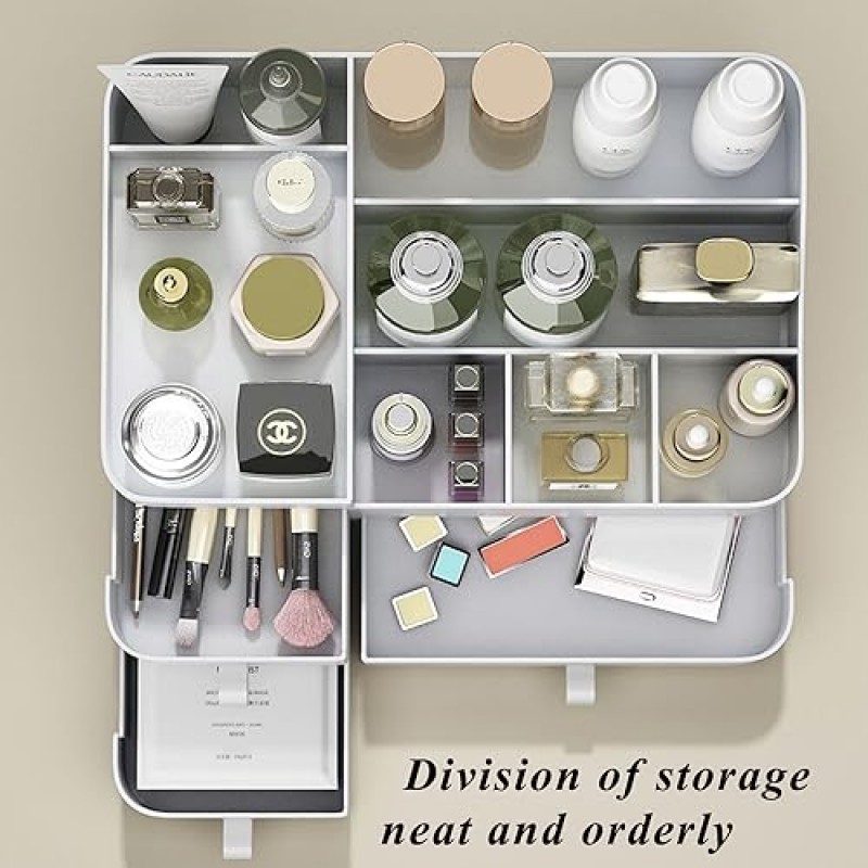 메이크업 정리함 및 보관함, 서랍이 있는 대용량 플라스틱 서랍 정리함, 스킨 케어 정리함 쥬얼리, 브러쉬, 립스틱, 매니큐어, 화장대용 화장품 정리함, 욕실 조리대