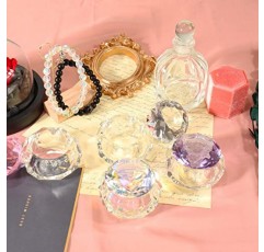 MS.ING 2 조각 네일 아트 용 크리스탈 유리 Dappen 접시 뚜껑이있는 모노머 컵 크리스탈 그릇 유리 접시 유리 손톱 컵 액체 네일 아트 매니큐어 관리 도구 (2 개-다색)