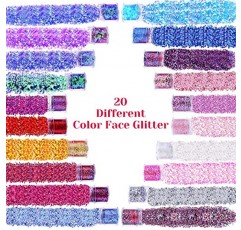 20 팩 페이스 헤어 글리터 청키 메이크업 글리터 홀로그램 바디 아이 글리터 할로윈, 슬라임, 레진, 텀블러, 공예, 화장품 및 네일 아트용