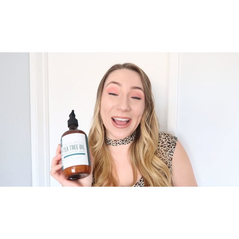 티 트리 오일 바디 워시 - 운동선수의 발, 백선, 가려움증, 여드름, 습진, 효모 감염, 체취, 가려운 피부에 도움 - 보습 알로에 함유 - 황산염 없음 - 16oz