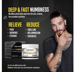 피어싱, 주사 및 문신용 Nupharmisto 딥 Numbing 크림, 왁싱용 빠른 Numbing, 주사용 최대 강도 7시간 무통 Numbing 크림, 에뮤 오일 및 아르니카가 함유된 8x Numbing. 30ml/1oz