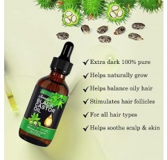 PLSHSBSE 모발용 자메이카 블랙 캐스터 오일, 100% 순수 캐스터 오일 냉간 압착, 모발 성장용 유기농 캐스터 오일, 속눈썹, 눈썹, 피부 보습제, 헤어 오일, 바디 오일, 마사지 오일(1PC)