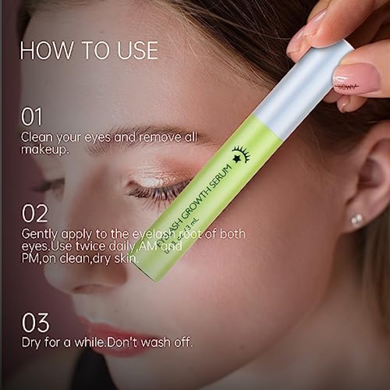 래쉬 세럼 - 자연스럽고 풍성하고 길어 보이는 속눈썹과 눈썹을 위한 속눈썹 성장 세럼 급속하게 자라는 속눈썹을 강화하고 잔인함을 주지 않습니다.