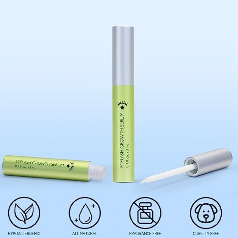 래쉬 세럼 - 자연스럽고 풍성하고 길어 보이는 속눈썹과 눈썹을 위한 속눈썹 성장 세럼 급속하게 자라는 속눈썹을 강화하고 잔인함을 주지 않습니다.