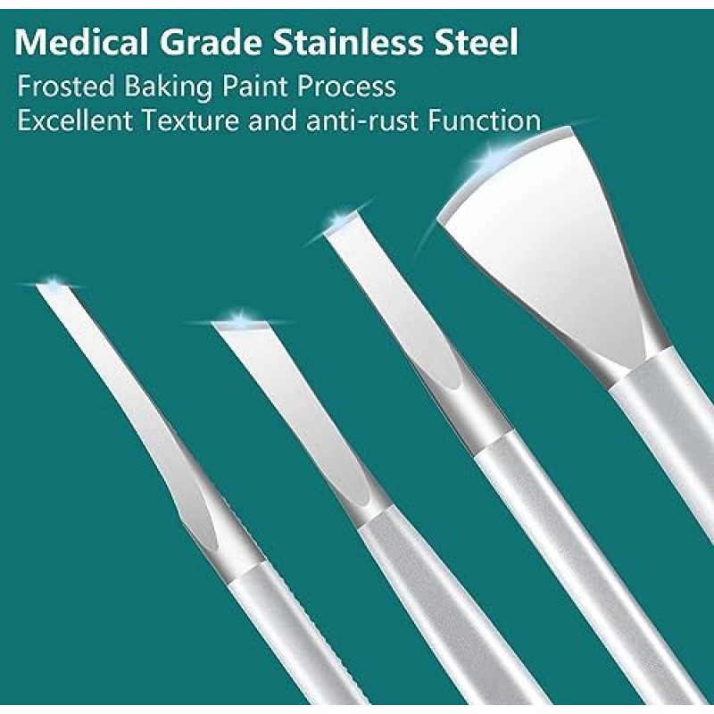 내향성 발톱 제거 키트, 페디큐어 도구 키트 전문 칼 세트 스테인레스 스틸 내향성 발톱 도구 발 관리 도구 네일 큐티클 리무버, 4개 세트