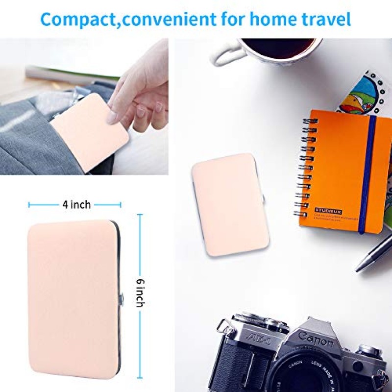 18 in 1 매니큐어 세트 - 여성용 매니큐어 키트 전문가용, 스테인레스 스틸 손톱깎이 세트, 네일 키트 그루밍 키트, 네일 케어 키트(여행용 케이스 포함) 핑크