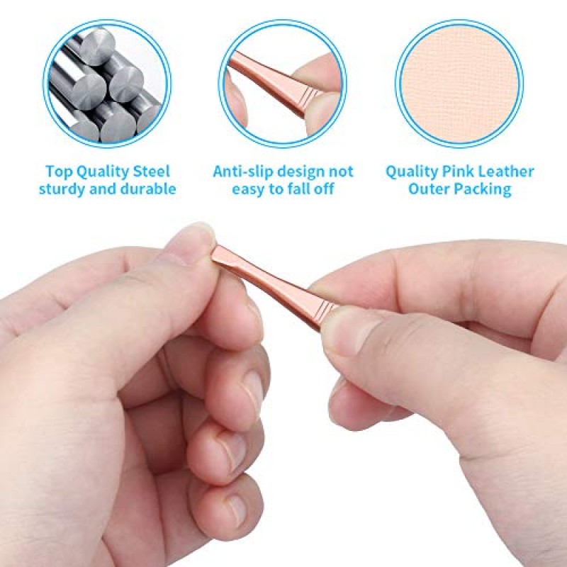 18 in 1 매니큐어 세트 - 여성용 매니큐어 키트 전문가용, 스테인레스 스틸 손톱깎이 세트, 네일 키트 그루밍 키트, 네일 케어 키트(여행용 케이스 포함) 핑크