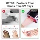 Yisinuoo 손톱용 UV 장갑, 2쌍 UPF50+ 자외선 차단 장갑 젤 네일 램프용 전문 UV 장갑 자외선 차단 장갑 네일 아트 스킨 케어 매니큐어 핑거리스 장갑 여성용
