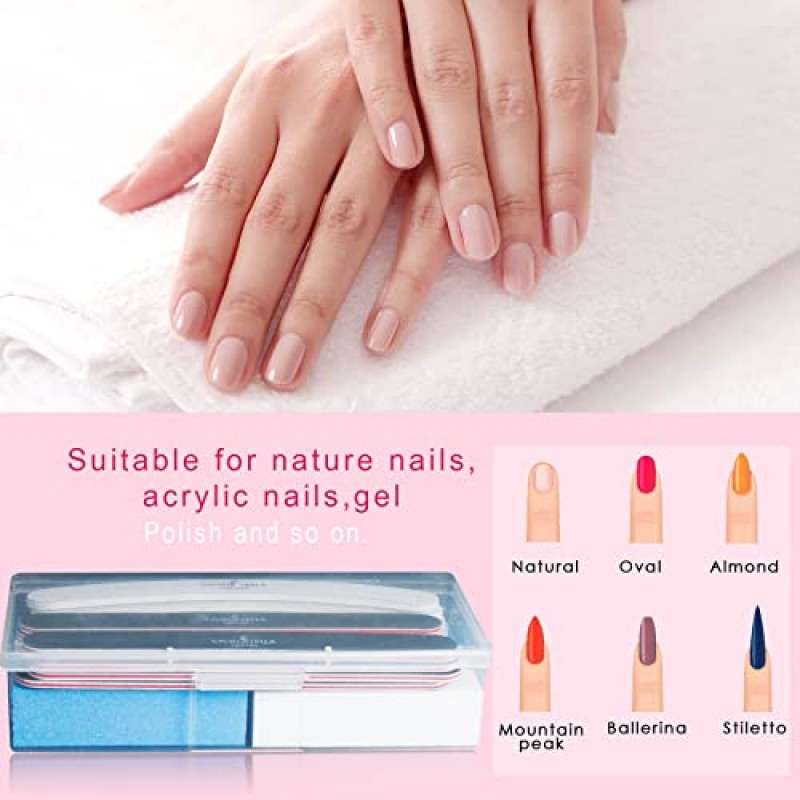18Pcs 네일 파일 세트 블랙 스트레이트 에머리 보드 회색 곡선 손톱 파일 전문 매니큐어 도구 키트 직사각형 네일 버퍼 블록 네일 케어 파일 버퍼 도구