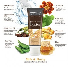 Cuccio Naturale 럭셔리 스파 하이드레이션 에센셜 세트 - 영양을 공급하는 수분 공급 - 피부를 진정시키고 부드럽게 해줍니다 - 편안한 느낌을 선사합니다 - 우유와 꿀 - 바디 버터와 큐티클 오일 2개
