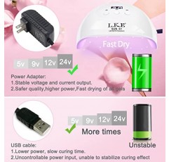 LKE UV LED 네일 램프, 네일 건조기 72W 젤 폴란드어 경화 램프 젤 매니큐어 키트 네일 아트 액세서리 화이트