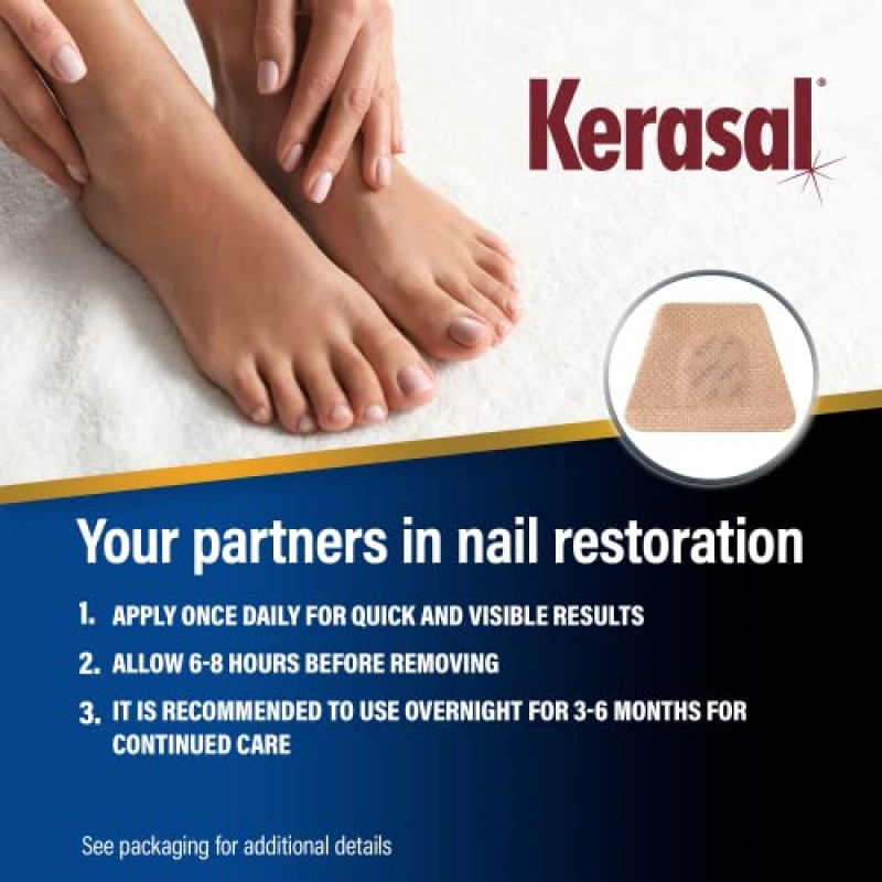 Kerasal Nighttime Renewal 곰팡이 네일 패치 - 14 패치 - 손톱 곰팡이 손상을 위한 하룻밤 네일 복구, 8시간 네일 트리트먼트로 건강한 외관 복원