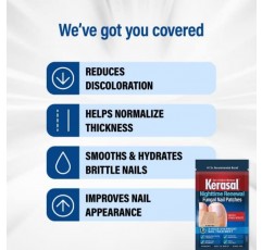 Kerasal Nighttime Renewal 곰팡이 네일 패치 - 14 패치 - 손톱 곰팡이 손상을 위한 하룻밤 네일 복구, 8시간 네일 트리트먼트로 건강한 외관 복원